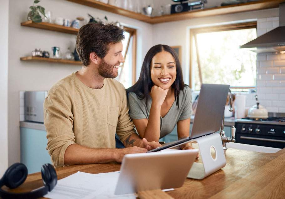 couple looking at computer